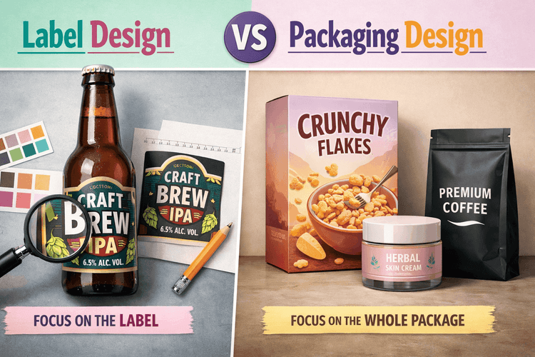 Difference Between Label Design and Packaging Design